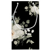 Elegant White Floral Pattern op Black Klein Cadeauzakje (Achterkant)