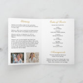 Elegant White Floral Photo Memorial Funeral Programma (Binnen)