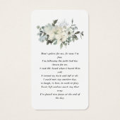 Elegant White Floral Photo Prayer Card Visitekaartje (Achterkant)
