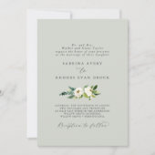 Elegant White Floral | Sage Mint Formal Wedding Kaart (Voorkant)