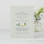 Elegant White Floral | Sage Mint Formal Wedding Kaart (Staand voorkant)