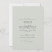 Elegant White Floral | Sage Mint Formal Wedding Kaart (Achterkant)
