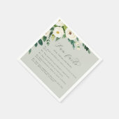 Elegant White Floral | Sage Mint Fun Facts Wedding Servet (Hoek)