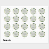 Elegant White Floral | Sage Mint Hartelijk dank Ronde Sticker (Vel)