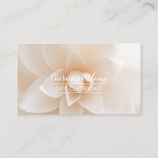 Elegant White Floral Salon Gift Certificate Kortingskaartje (Voorkant)