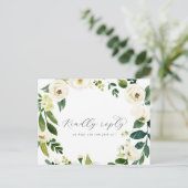 Elegant White Floral Song Request RSVP Briefkaart (Staand voorkant)