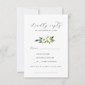 Elegant White Floral Song Request RSVP Card (Voorkant)