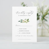 Elegant White Floral Song Request RSVP Card (Staand voorkant)