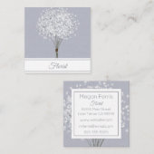 Elegant White Floral Square Visitekaartje (Voorkant / Achterkant)