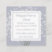 Elegant White Floral Square Visitekaartje (Achterkant)