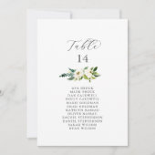 Elegant White Floral Table Number (aantal zitplaat (Voorkant)