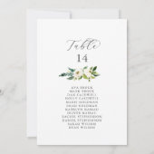 Elegant White Floral Table Number (aantal zitplaat (Achterkant)