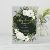 Elegant White Floral Virtual Wedding Invitation Kaart (Staand voorkant)
