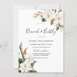 Elegant White Floral Vrijgezellenfeest Brunch & Bu Kaart