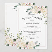 Elegant White Floral Waterverf Vrijgezellenfeest Kaart (Voorkant / Achterkant)