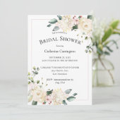 Elegant White Floral Waterverf Vrijgezellenfeest Kaart (Staand voorkant)