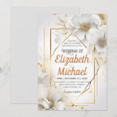 Elegant White Floral Waterverf Wedding Lijst Kaart (Voorkant / Achterkant)