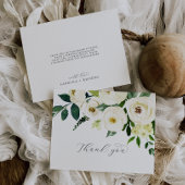 Elegant White Floral Weddenschap Hartelijk dank Bedankkaart