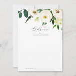 Elegant White Floral Wedding Advice Kaart<br><div class="desc">Deze elegante witte floral bruiloft-advieskaart is perfect voor een klassieke bruiloft en kan voor elke gebeurtenis worden gebruikt. Het moderne ontwerp is voorzien van prachtig romantisch roos van ivoor en roomkleurige waterverf en pony's met donkergroene bladeren, groene bladeren en botanische producten. Deze advieskaarten kunnen worden gebruikt als alternatief voor een...</div>