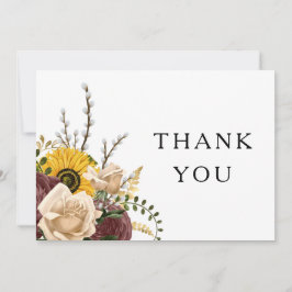 Elegant White Floral Wedding Bedankkaart
