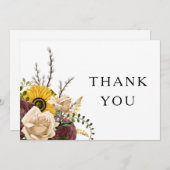 Elegant White Floral Wedding Bedankkaart (Voorkant / Achterkant)