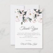 Elegant White Floral Wedding Bedankkaart (Voorkant)