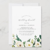 Elegant White Floral Wedding Brunch Kaart (Voorkant)