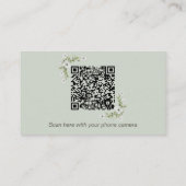 Elegant White Floral Wedding Details Card QR Code Informatiekaartje (Achterkant)