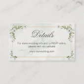 Elegant White Floral Wedding Details Card QR Code Informatiekaartje (Voorkant)