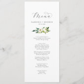 Elegant White Floral Wedding Dinner Menu (Voorkant)