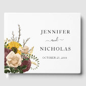 Elegant White Floral Wedding Gastenboek (Voorkant)