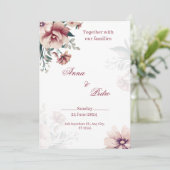 Elegant White Floral Wedding Invitation Kaart (Staand voorkant)