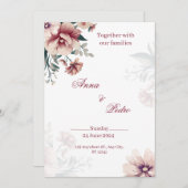 Elegant White Floral Wedding Invitation Kaart (Voorkant / Achterkant)