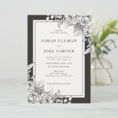 Elegant White Floral Wedding Invitation Kaart (Staand voorkant)