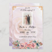 Elegant White Floral Wedding Invitation Kaart (Voorkant / Achterkant)