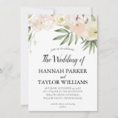 Elegant White Floral Wedding Kaart (Voorkant)