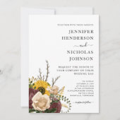 Elegant White Floral Wedding Kaart (Voorkant)