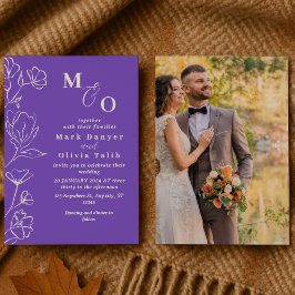 Elegant White Floral Wedding Kaart