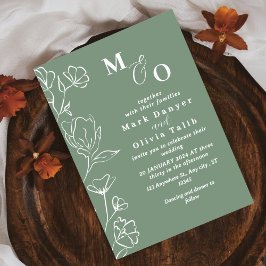 Elegant White Floral Wedding Kaart