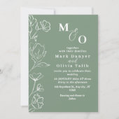 Elegant White Floral Wedding Kaart (Voorkant)