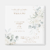 Elegant White Floral Wedding Magneet (Voorkant)