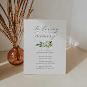 Elegant White Floral Wedding Memorial Reclamebord Met Voetstuk