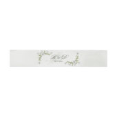 Elegant White Floral Wedding Monogram Uitnodigingen Wikkel (Vlak)