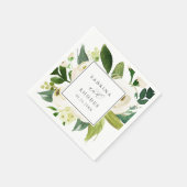 Elegant White Floral Wedding Napkins Servet (Hoek)