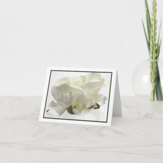 Elegant White Floral Wedding Notecards Kaart (Voorkant)