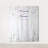 Elegant White Floral Wedding Photo Booth Backdrop Wandkleed (Voorkant)