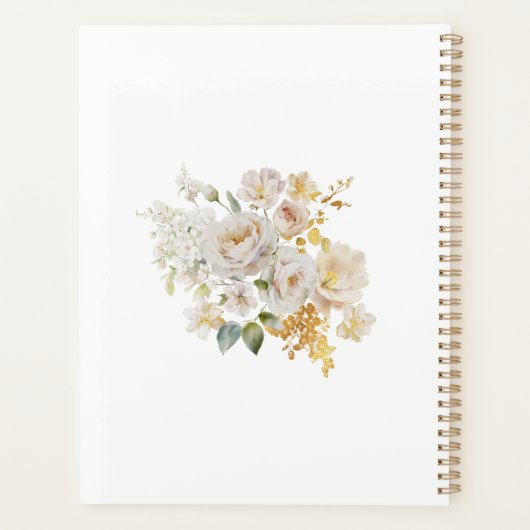 Elegant White Floral Wedding Planner (Achterkant)