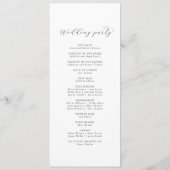Elegant White Floral Wedding Programme Programmakaart (Achterkant)