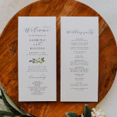 Elegant White Floral Wedding Programme Programmakaart