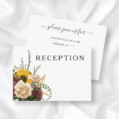 Elegant White Floral Wedding Reception Informatiekaartje